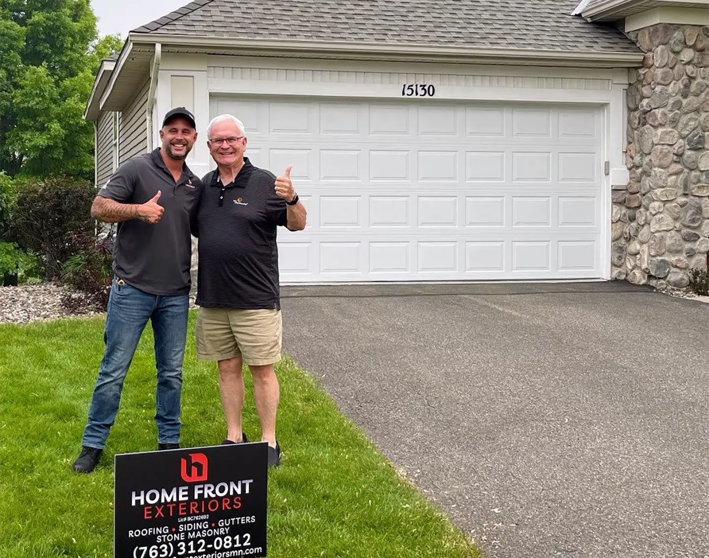 happy customer with home front exteriors eagan minnesota